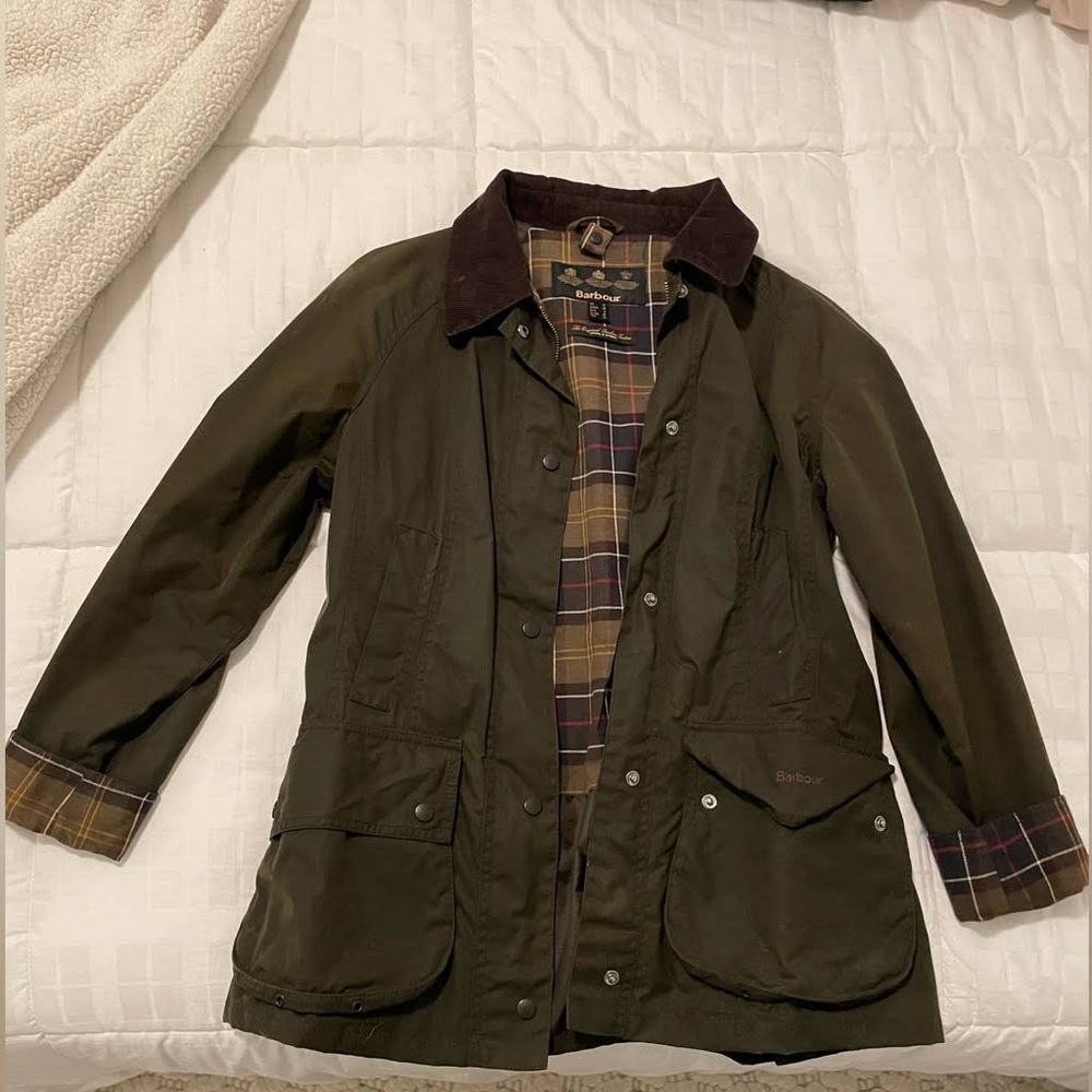 Barbour Original Tartan Wax Jacket Green Unisex